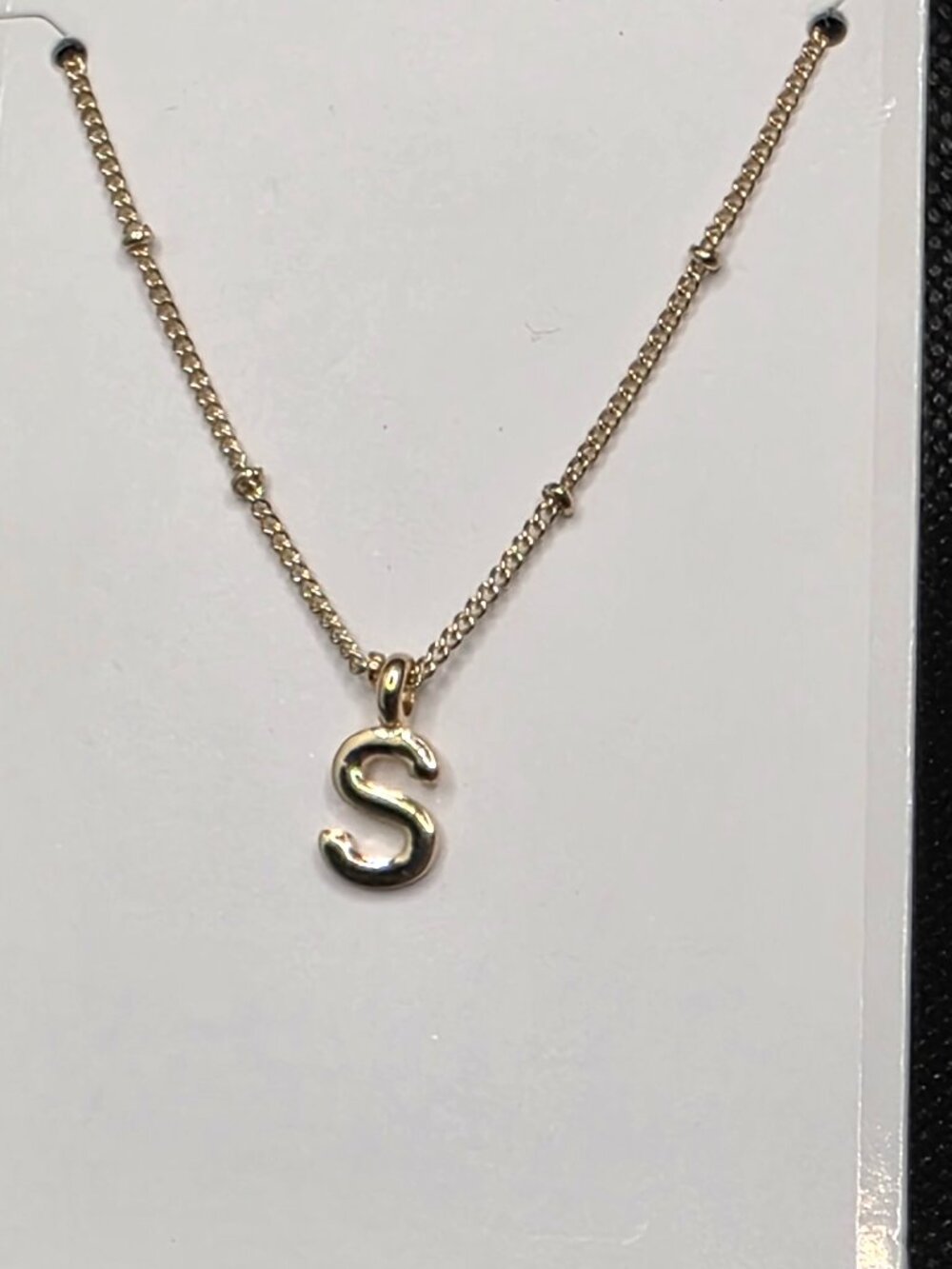 GAP Gold Tone Initial “S” Necklace New With Tags GAP